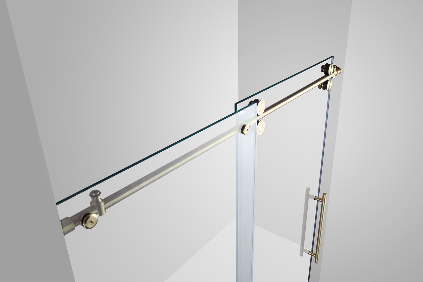 Sofi 60 in. x 79 in. Frameless Rolling Shower Door in Champaign Gold