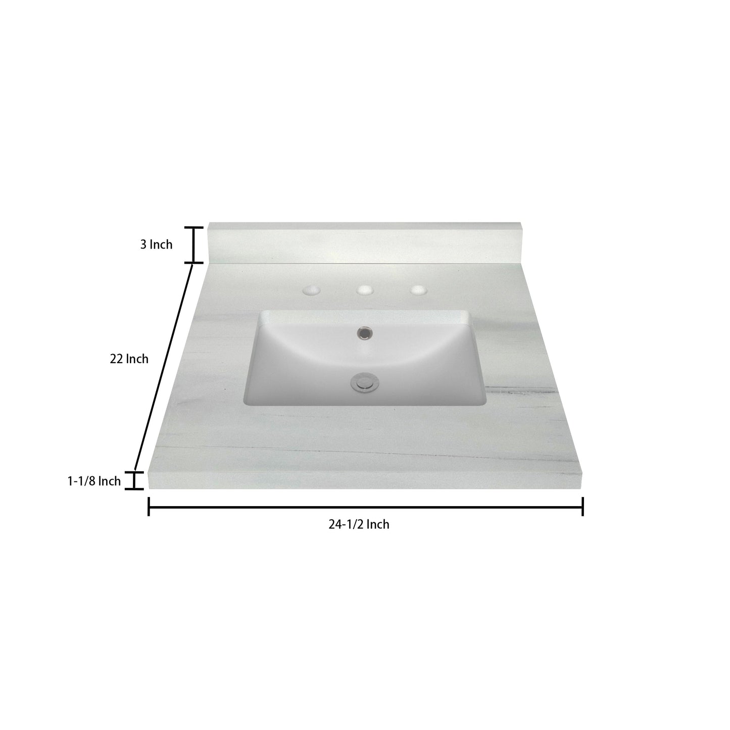 Bathroom Vanity Top 3 CM Woodgrain 24.5 In W x 22 In D Bathroom Vanities Outlet