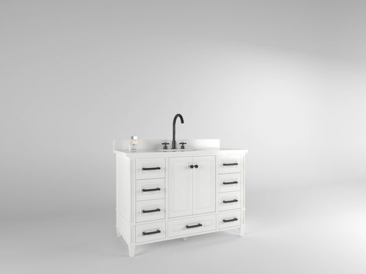 Windsor 47.5 in All Wood Vanity in Bright White - Cabinet Only ER VANITIES