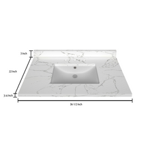 Stock Top 2 CM Carrara White 36.5 In W x 22 In D Bathroom Vanities Outlet