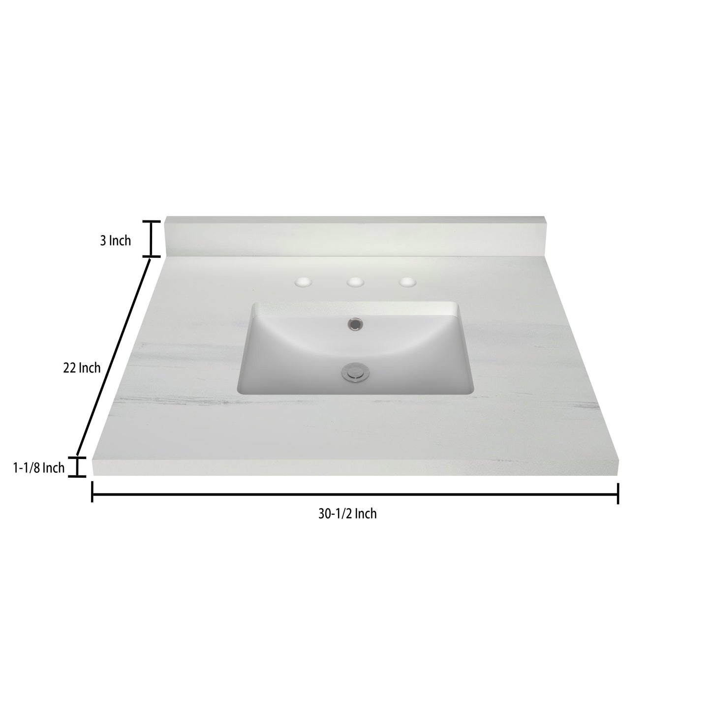 Stock Top 3 CM Woodgrain 30.5 In W x 22 In D Bathroom Vanities Outlet