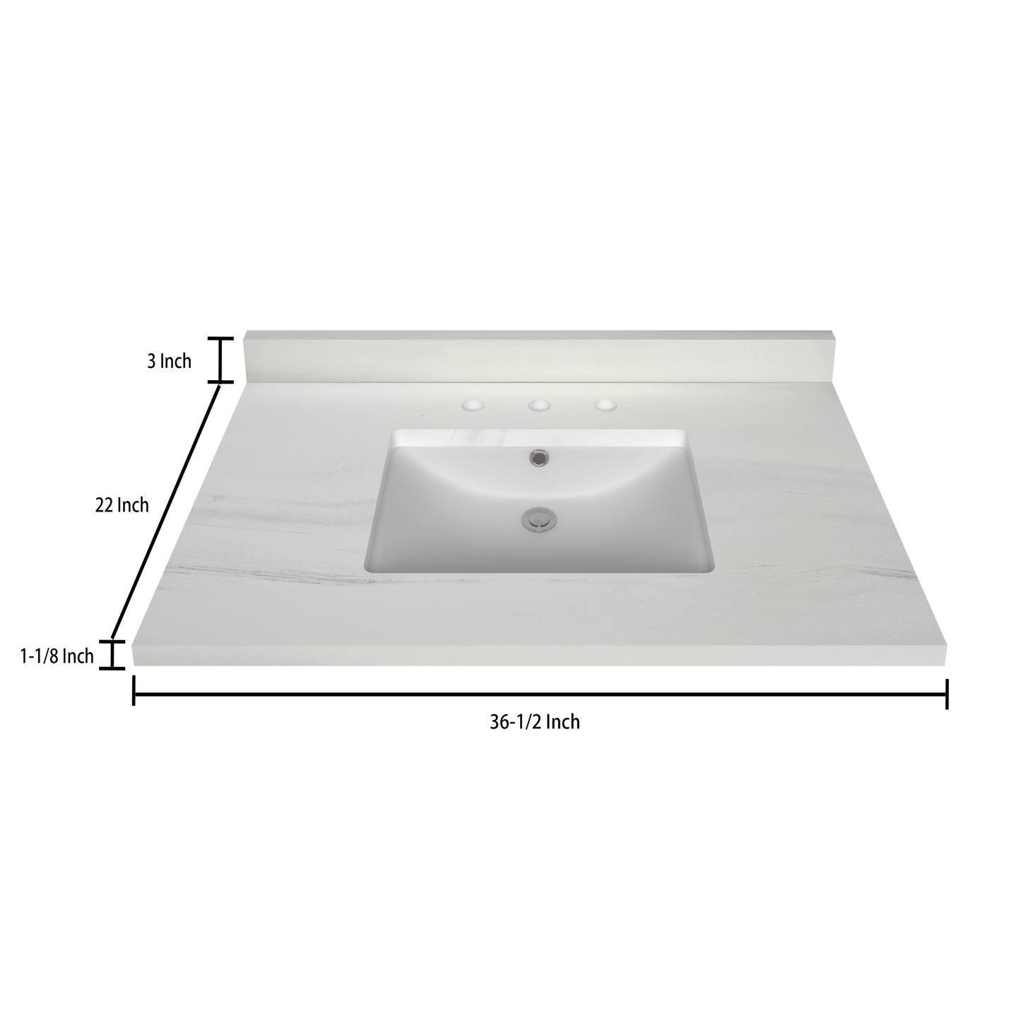 Stock Top 3 CM Woodgrain 36.5 In W x 22 In D Bathroom Vanities Outlet