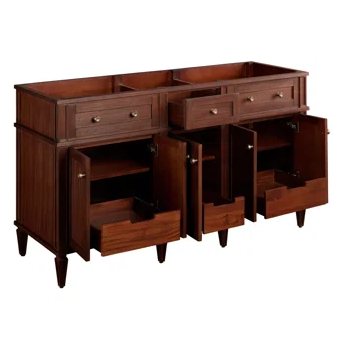 60" Elmdale Double Vanity for Undermount Sinks - Antique Brown Signature Hardware
