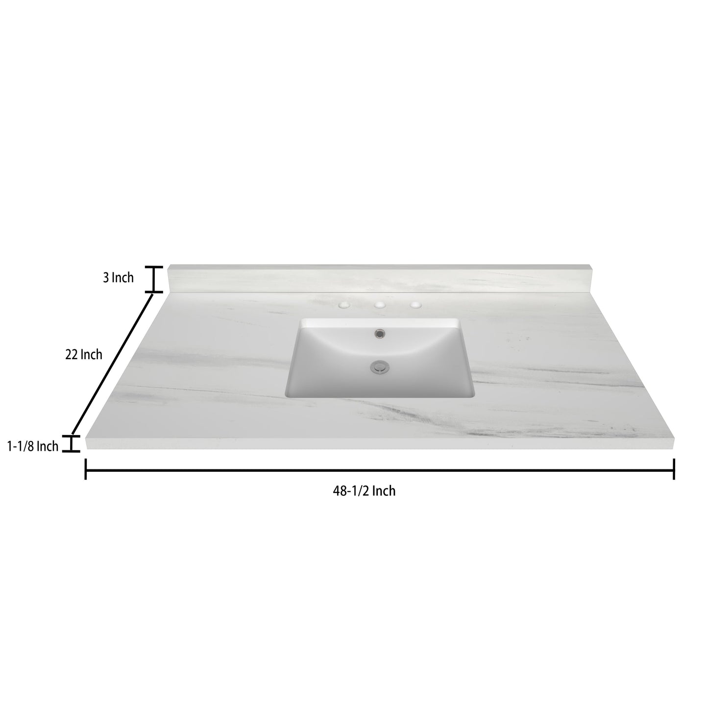 Stock Top 3 CM Woodgrain 48.5 In W x 22 In D Bathroom Vanities Outlet