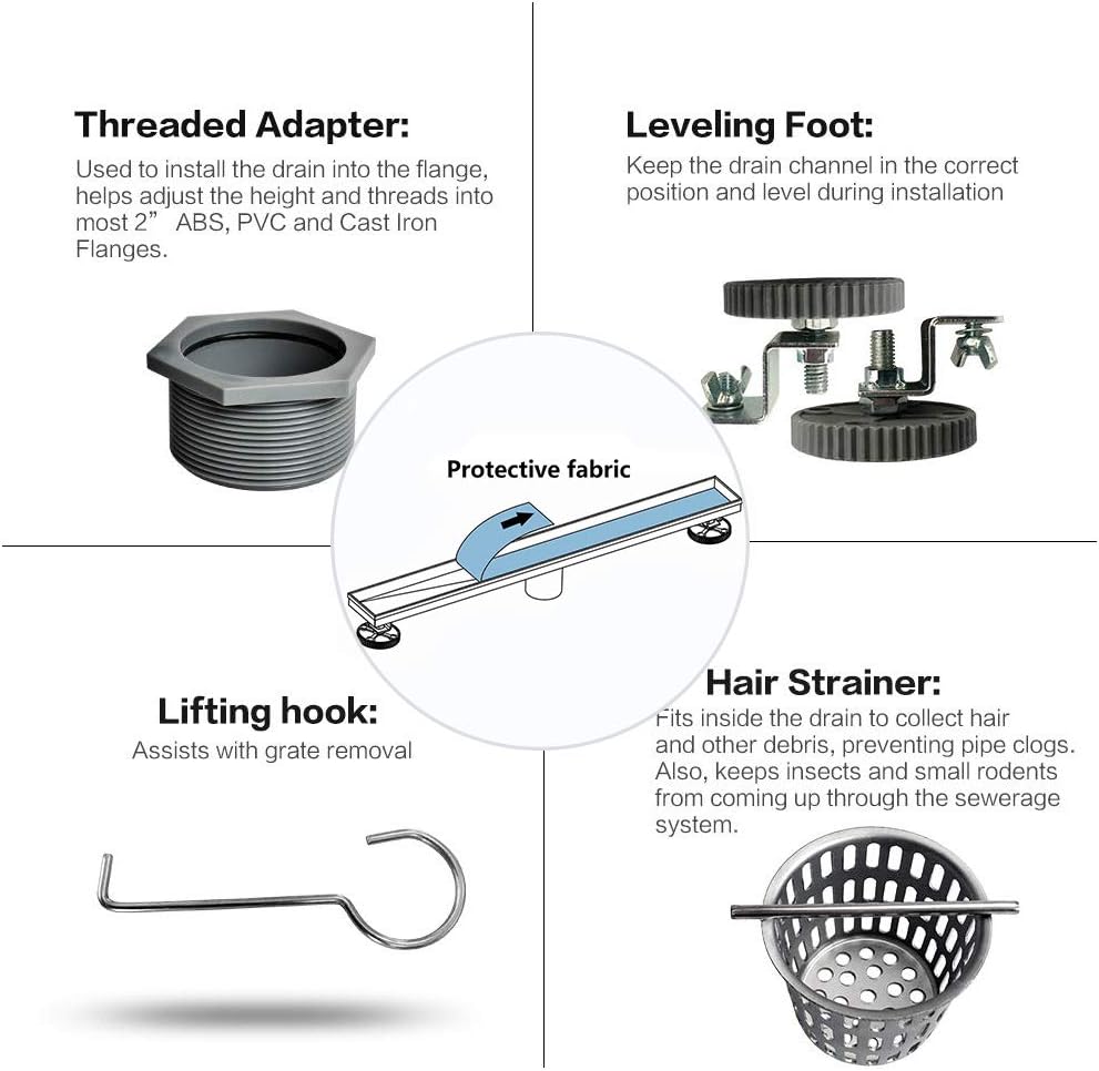 Linear Shower Drain 24-Inch In Polished