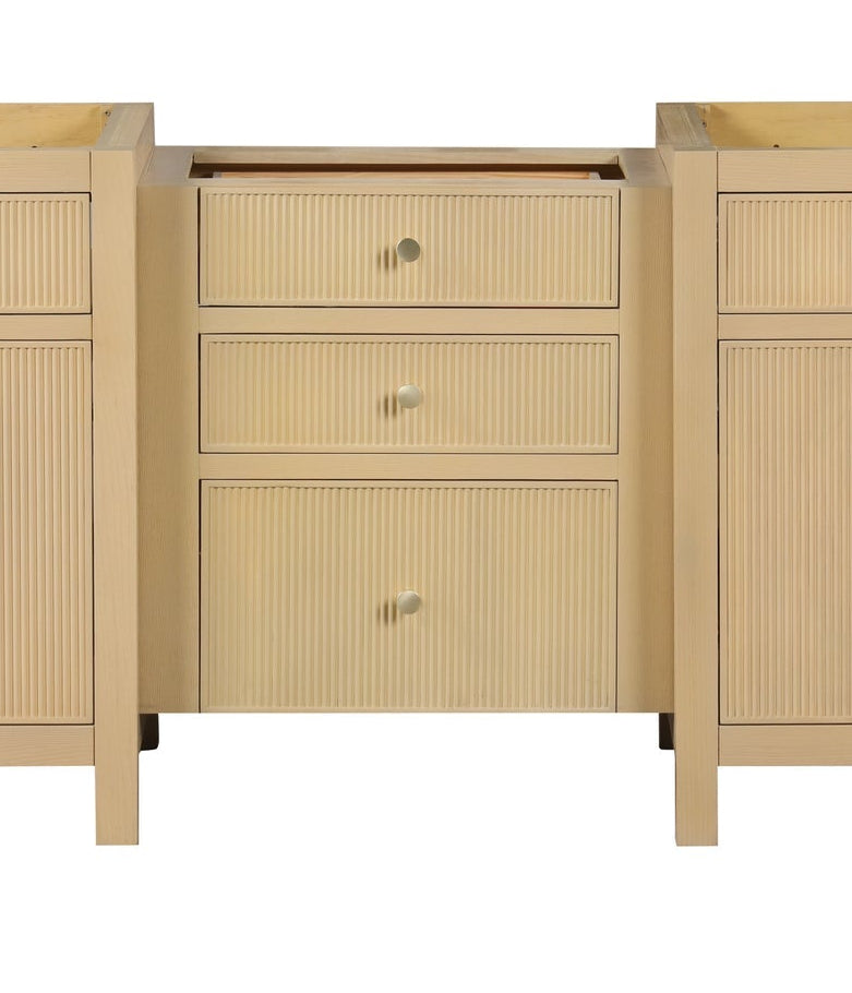 Bristol 3 Drawer Bridge Unit All Wood Vanity in Natural White Ash - Cabinet Only
