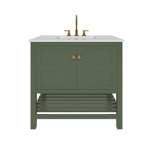 Nearmé Dallas 35.5 Inch Bathroom Vanity in Sage- Cabinet Only Nearmé