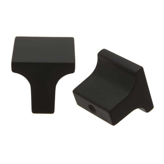 1" Square Knob Matte Black