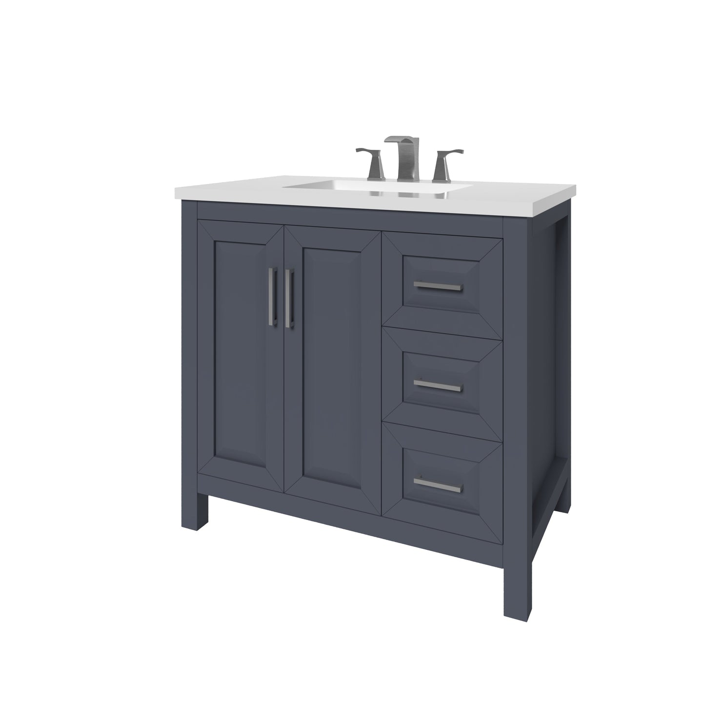 Kennesaw 35.5 inch Bathroom Vanity in Charcoal- Cabinet Only Atlanta Vanity & Bathworks