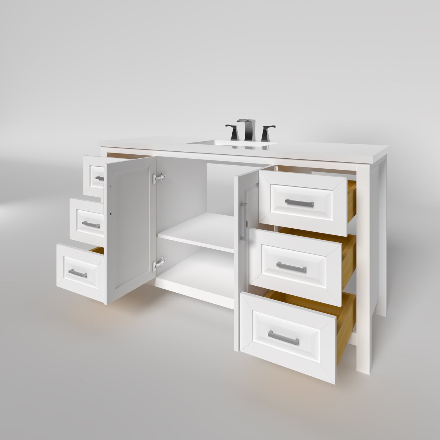 Kennesaw 59.5 inch Single Bathroom Vanity in White- Cabinet Only Atlanta Vanity & Bathworks