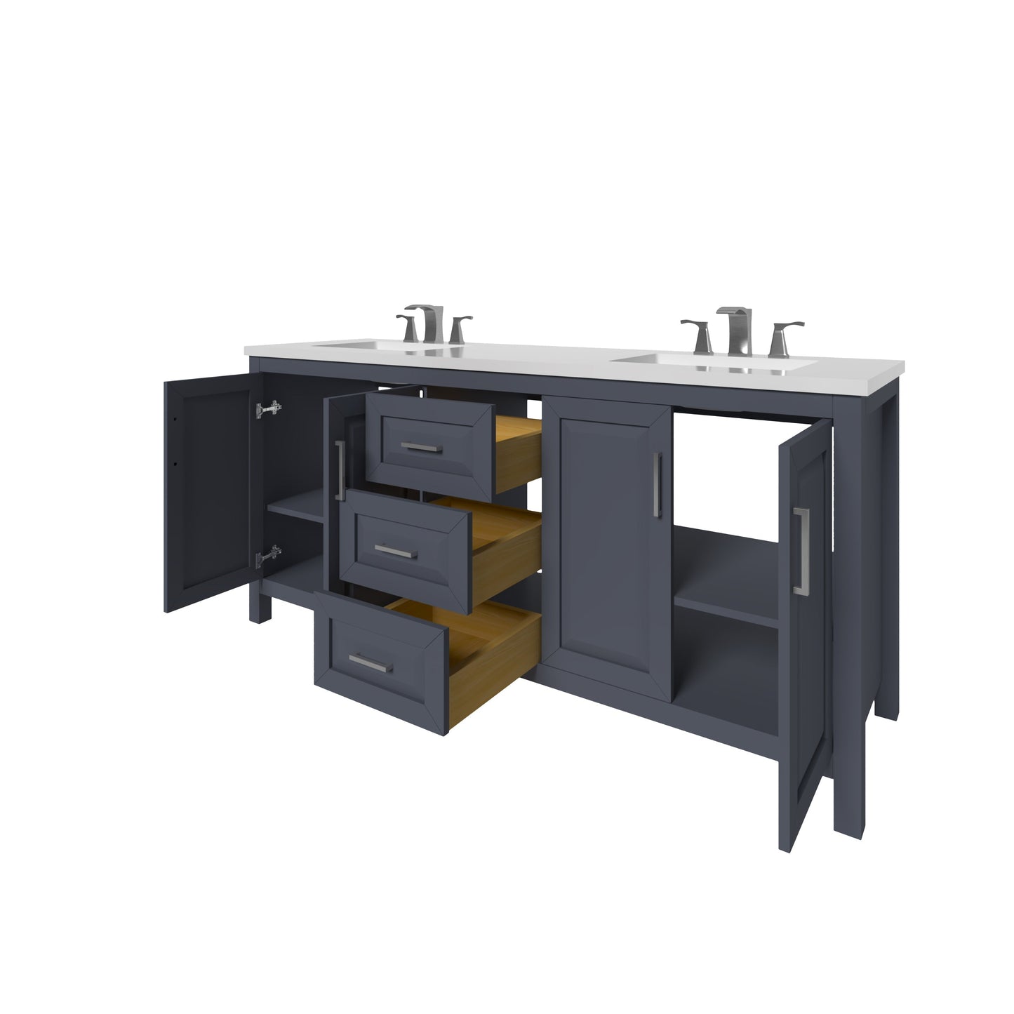 Kennesaw 71.5 inch Double Bathroom Vanity in Charcoal- Cabinet Only Atlanta Vanity & Bathworks