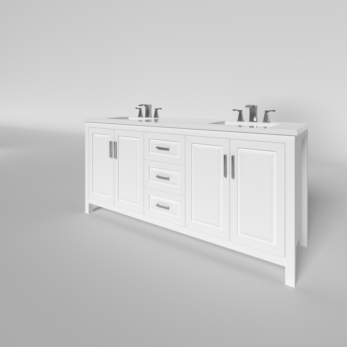 Kennesaw 71.5 inch Double Bathroom Vanity in White Only