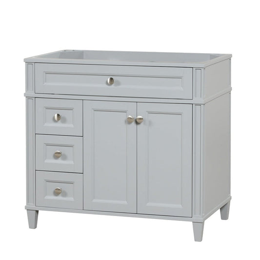 Kensington 35.5 Left in All Wood Vanity in Metal Gray - Cabinet Only ER VANITIES