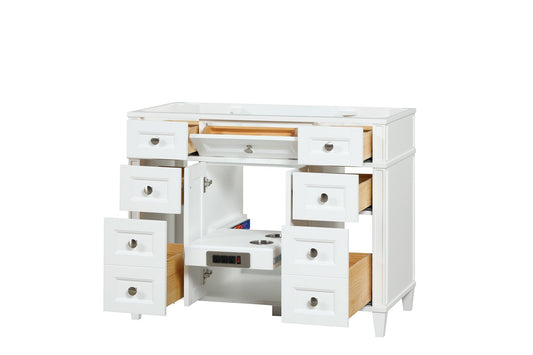 Kensington 41.5 in All Wood Vanity in Bright White - Cabinet Only ER VANITIES