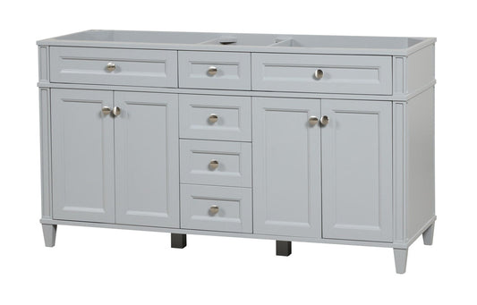 Kensington 59.5 Double in All Wood Vanity in Metal Gray - Cabinet Only ER VANITIES