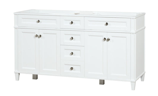 Kensington 59.5 Double in All Wood Vanity in Bright White - Cabinet Only ER VANITIES
