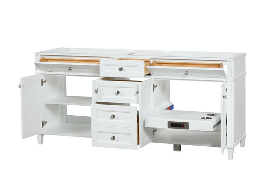 Kensington 71.5 in All Wood Vanity in White - Cabinet Only ER VANITIES