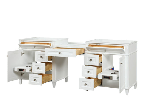 Kensington 84 in All Wood Vanity in White - Cabinet Only ER VANITIES
