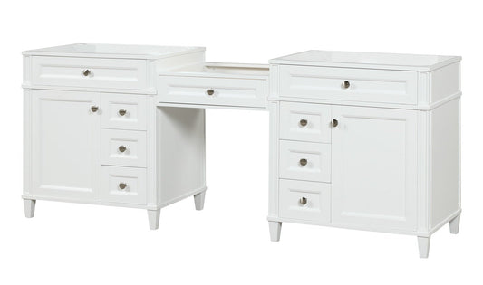 Kensington 84 in All Wood Vanity in White - Cabinet Only ER VANITIES