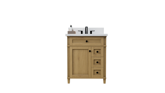 Kensington 29.5 Right Drawers in All Wood Vanity in Desert Oak - Cabinet Only