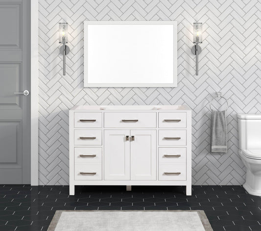 London 47.5 Inch- Single Bathroom Vanity in Bright White ER VANITIES