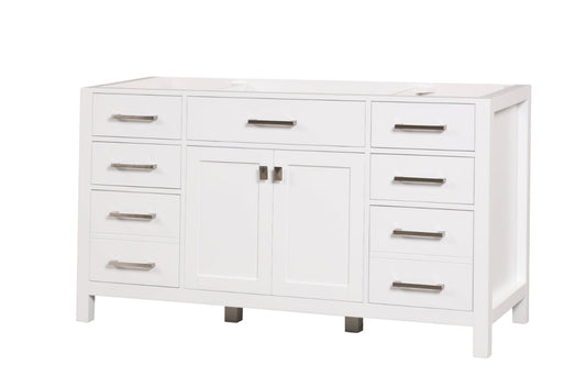 London 59.5 Inch Single Bathroom Vanity in Bright White ER VANITIES