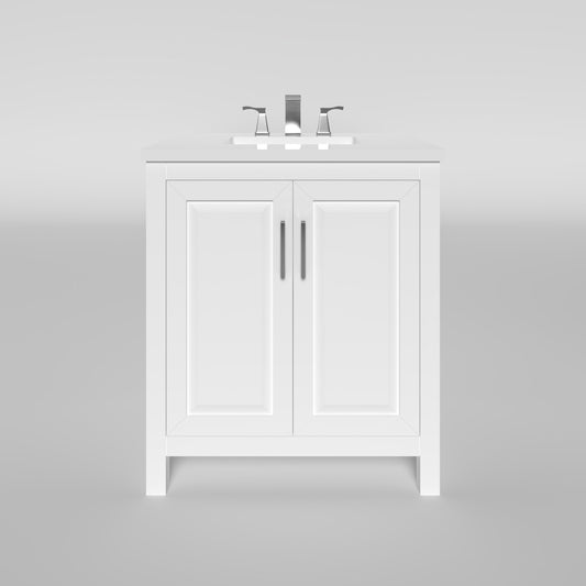Kennesaw 29.5 inch Bathroom Vanity in White- Cabinet Only Atlanta Vanity & Bathworks