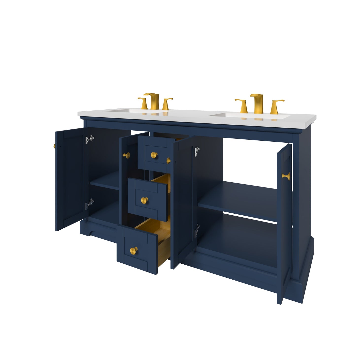 Marietta 59.5 inch Double Bathroom Vanity in Blue- Cabinet Only Atlanta Vanity & Bathworks