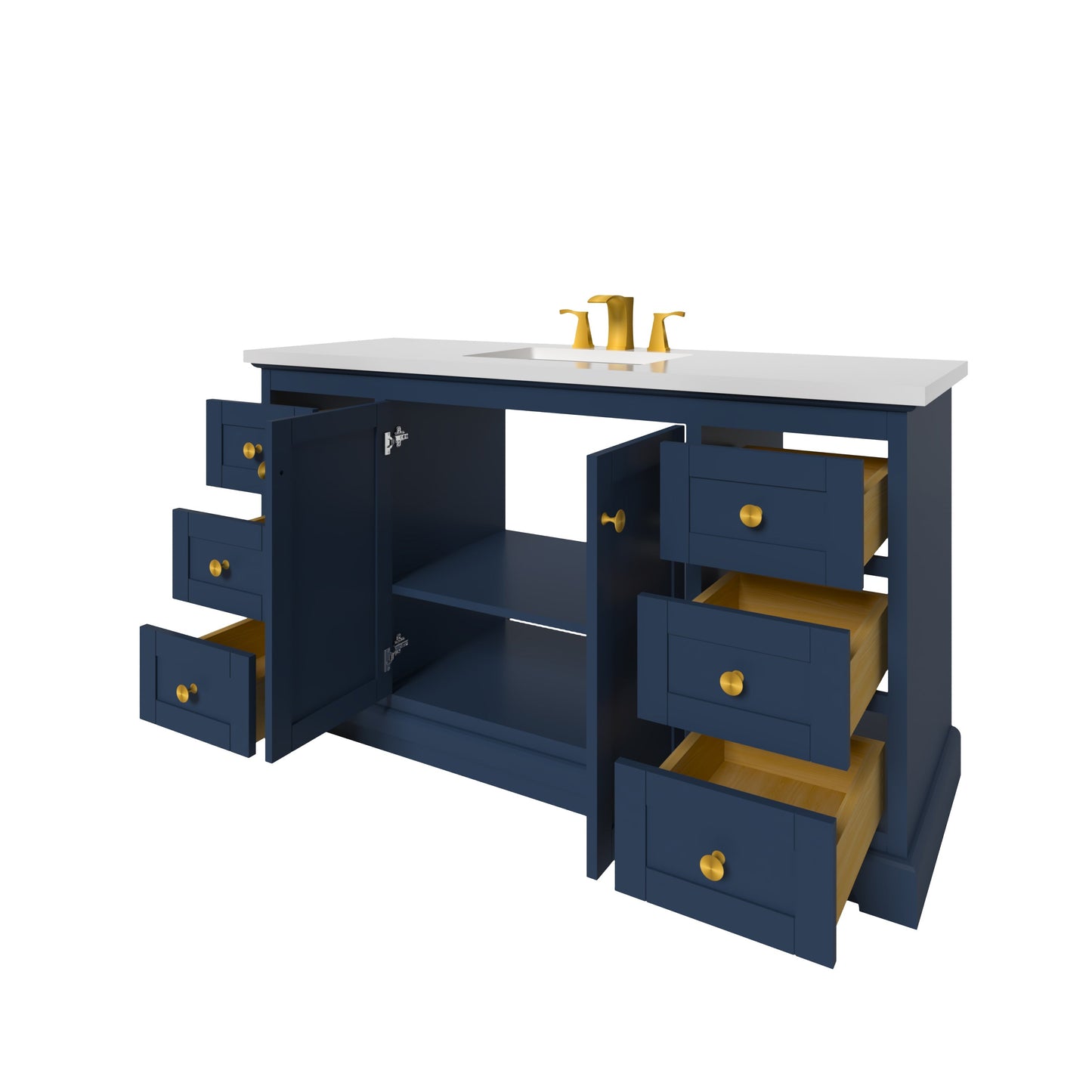 Marietta 59.5 inch Single Bathroom Vanity in Blue- Cabinet Only Atlanta Vanity & Bathworks