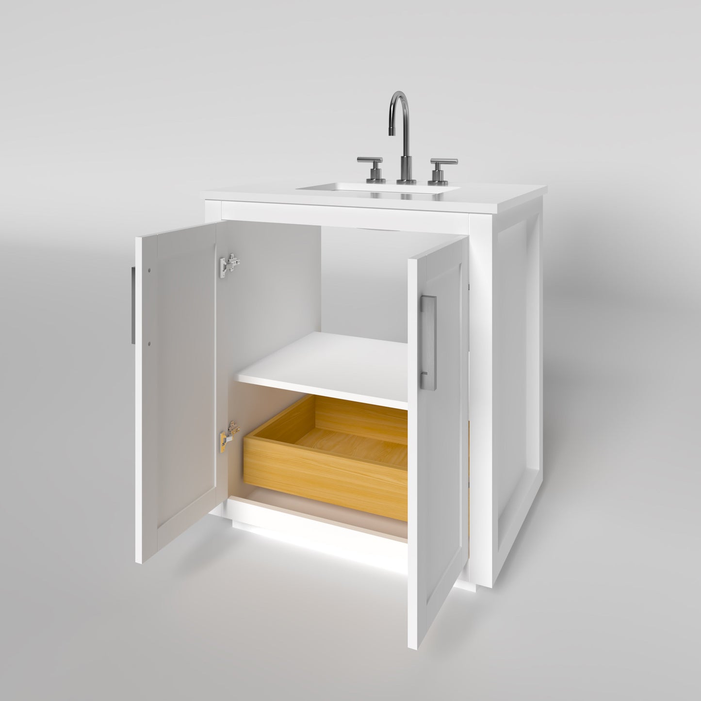 Nearmé Miami 29.5 Inch Bathroom Vanity in White- Cabinet Only Nearmé