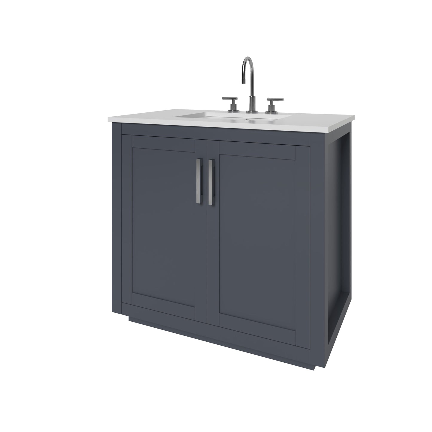 Nearmé Miami 35.5 Inch Bathroom Vanity in Grey- Cabinet Only Nearmé