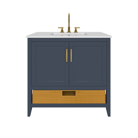Nearmé New York 35.5 Inch Bathroom Vanity in Blue- Cabinet Only Nearmé