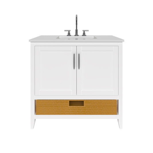 Nearmé New York 35.5 Inch Bathroom Vanity in White- Cabinet Only Nearmé