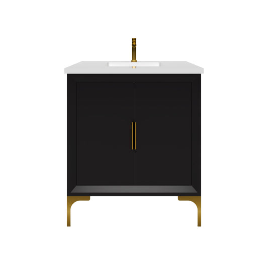 Oxford 29.5 Inch Bathroom Vanity in Black ER VANITIES