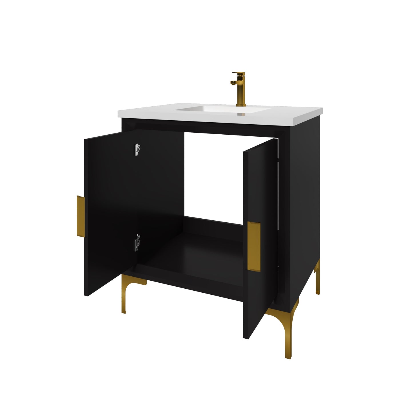 Oxford 29.5 Inch Bathroom Vanity in Black ER VANITIES