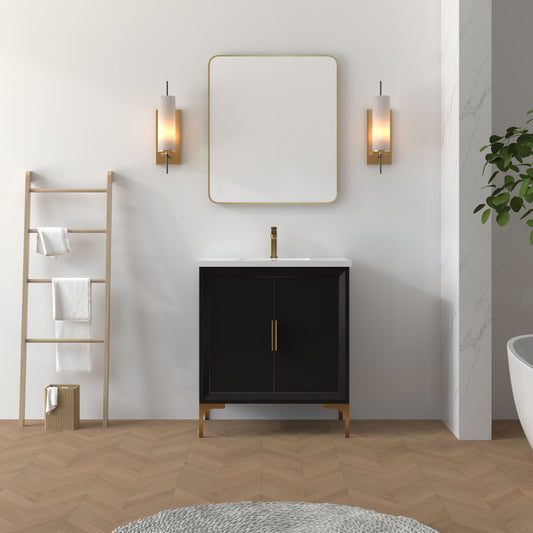Oxford 29.5 Inch Bathroom Vanity in Black ER VANITIES