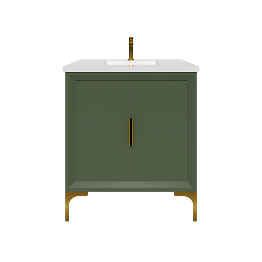 Oxford 29.5 Inch Bathroom Vanity in Sage Green ER VANITIES