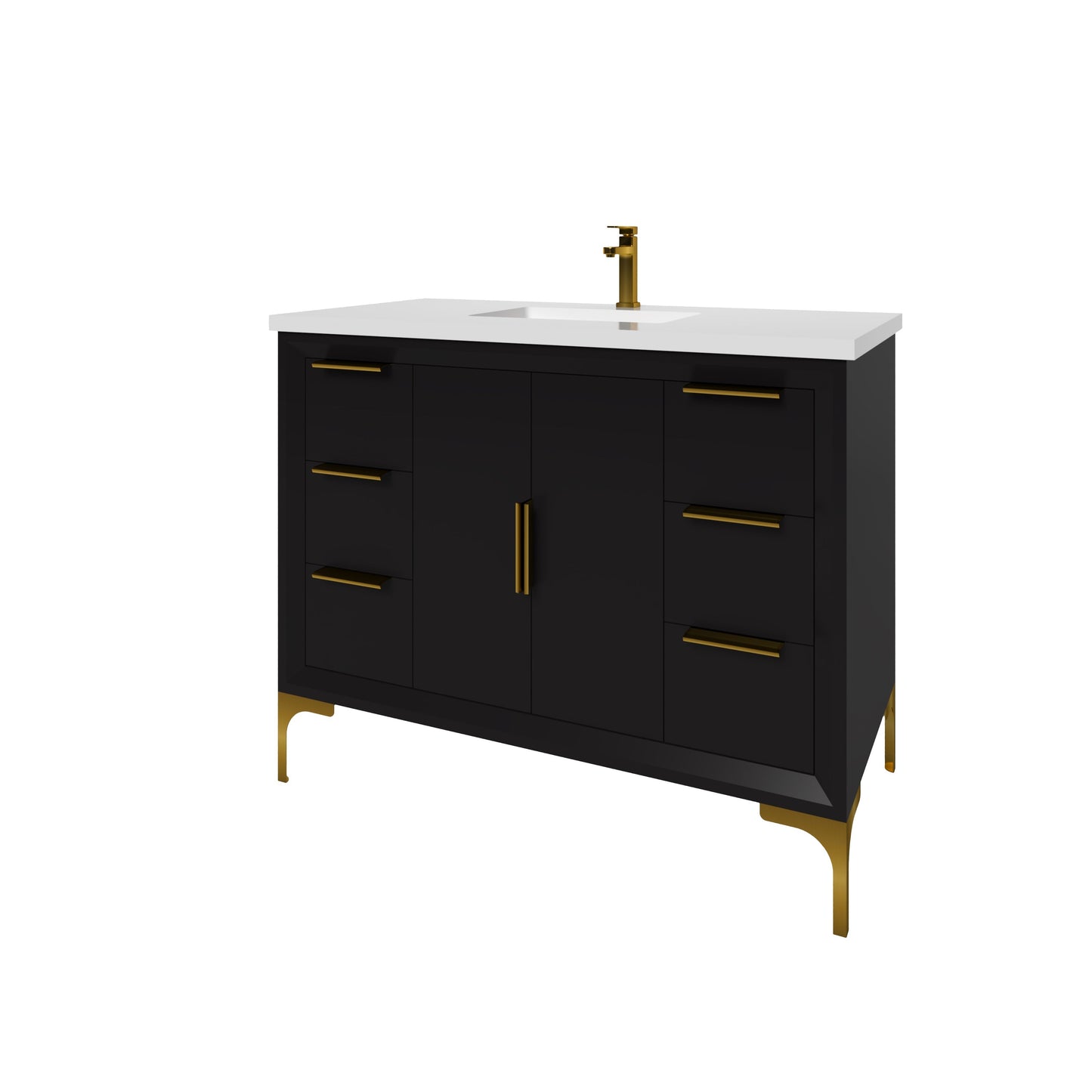 Oxford 41.5 Inch Bathroom Vanity in Black ER VANITIES