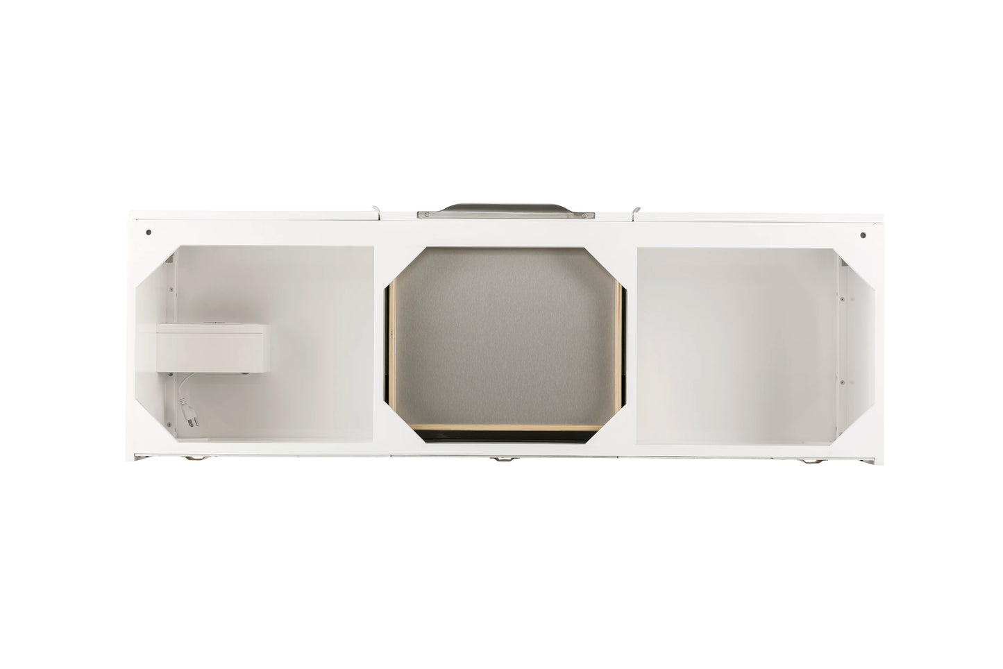 Renovate for Less Atlanta Columbia 59" Double Vanity Cabinet, Glossy White, No Hardware, view 2