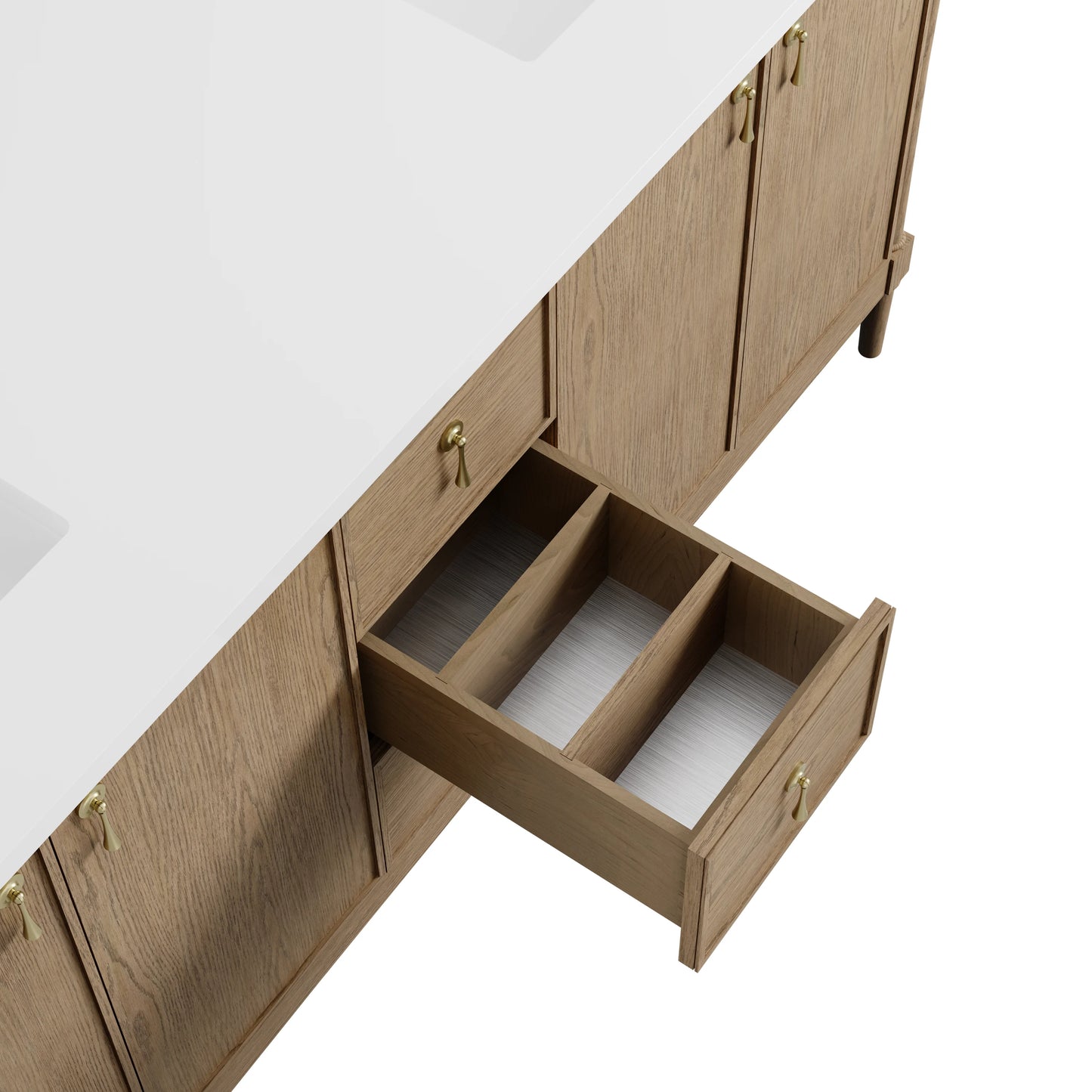 Renovate for Less Atlanta Kinnsden 72" Double Vanity Cabinet, Weathered Oak, view 9