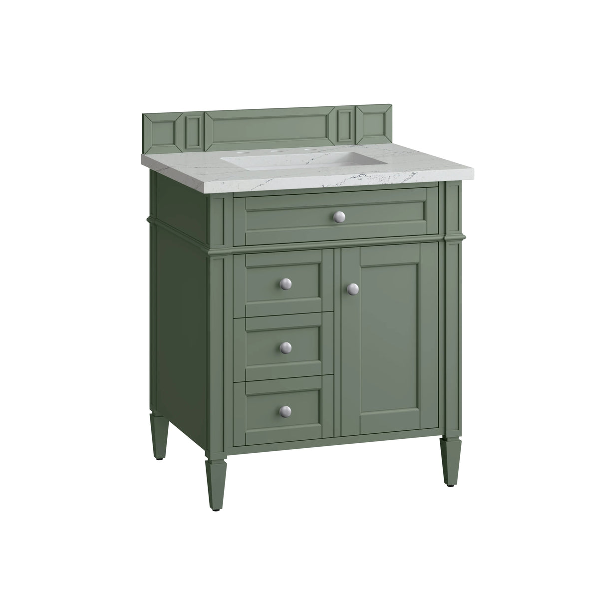 Brittany 30" Single Vanity, Smokey Celadon w/ 3 CM Ethereal Noctis Top, view 6