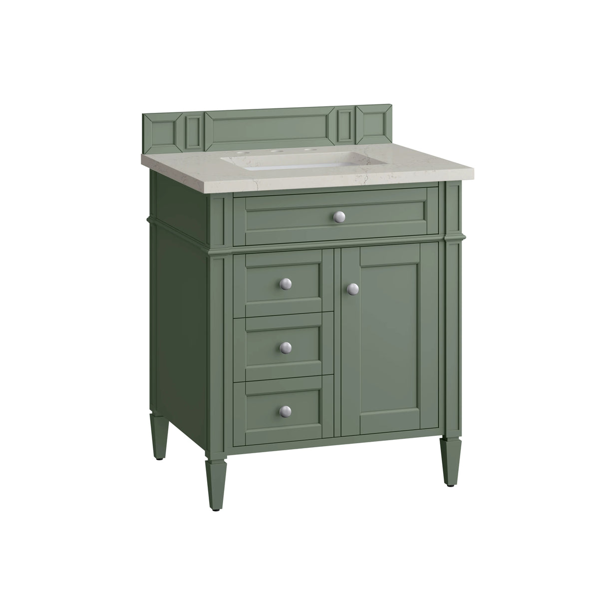 Brittany 30" Single Vanity, Smokey Celadon, w/ 3 CM Siberian Silestone Top, view 6