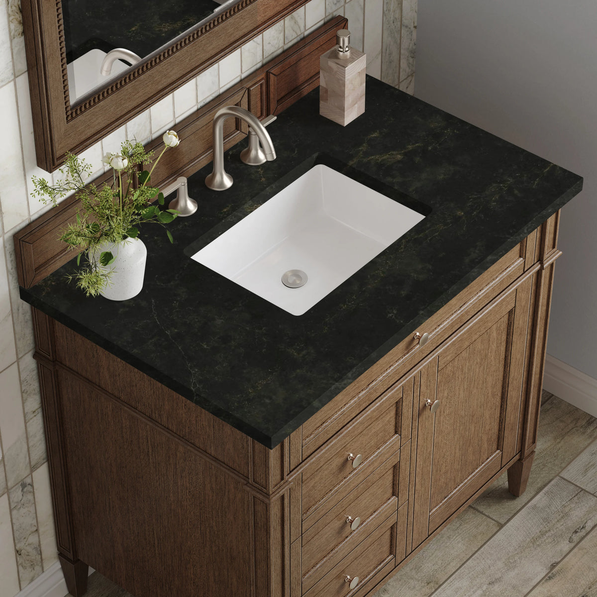 Brittany 36" Single Vanity, Saddle Brown, w/ 3 CM Phantome Eclos Top, view 5