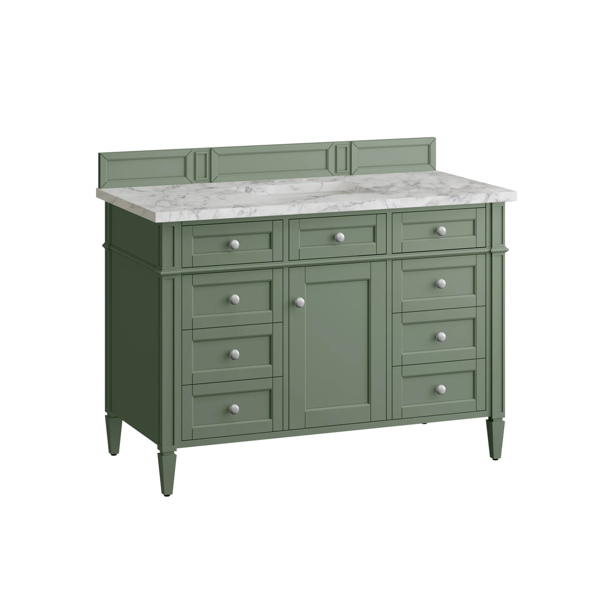 Brittany 48" Single Vanity, Smokey Celadon w/ 3 CM Carrara Marble Top, view 7