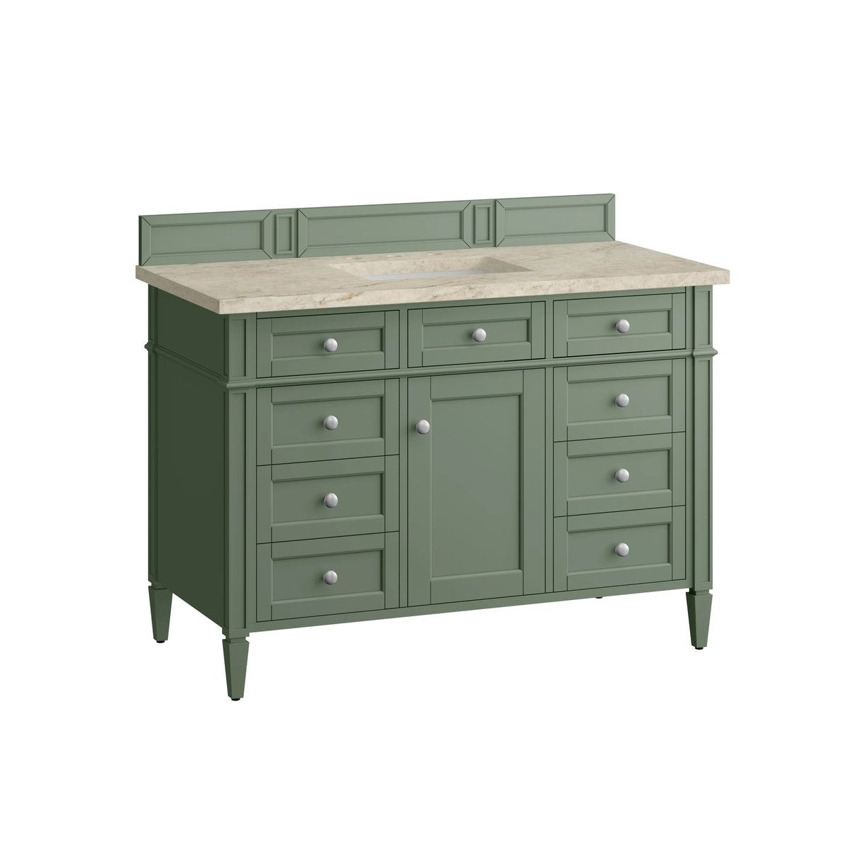 Brittany 48" Single Vanity, Smokey Celadon, w/ 3 CM Tajnar Eclos Top, view 7