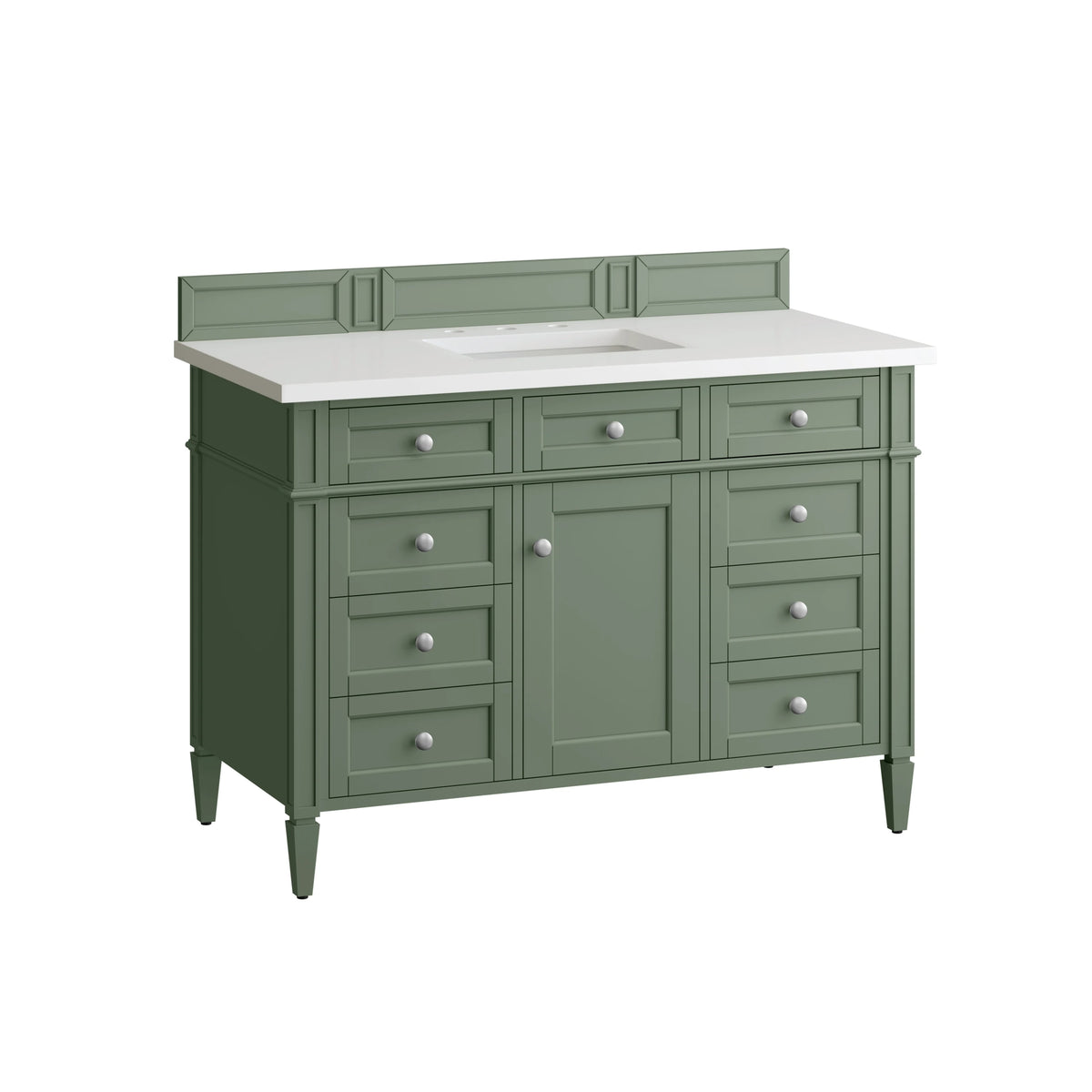 Brittany 48" Single Vanity, Smokey Celadon w/ 3 CM White Zeus Top, view 7