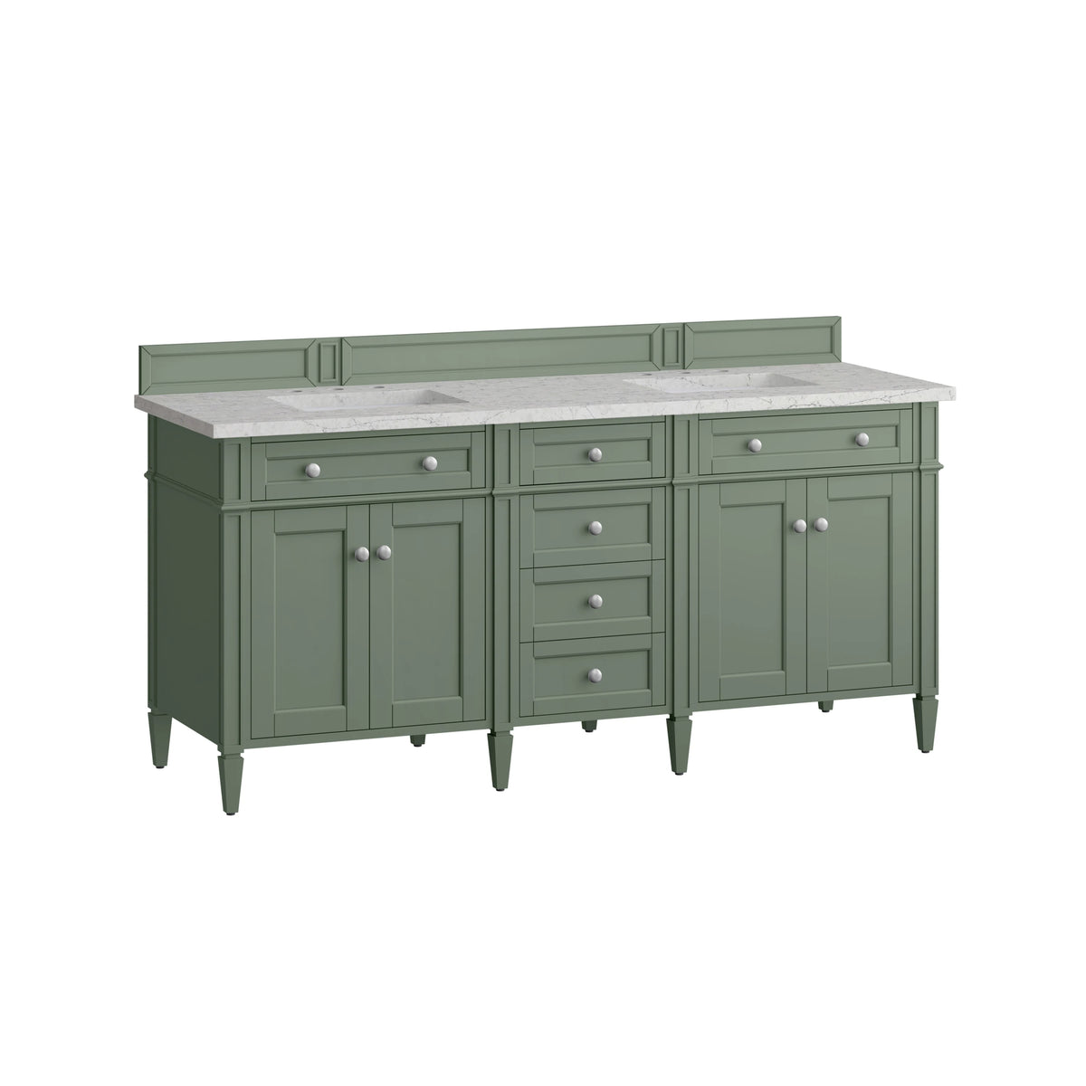 Brittany 72" Double Vanity, Smokey Celadon w/ 3 CM Eternal Jasmine Pearl Top, view 7