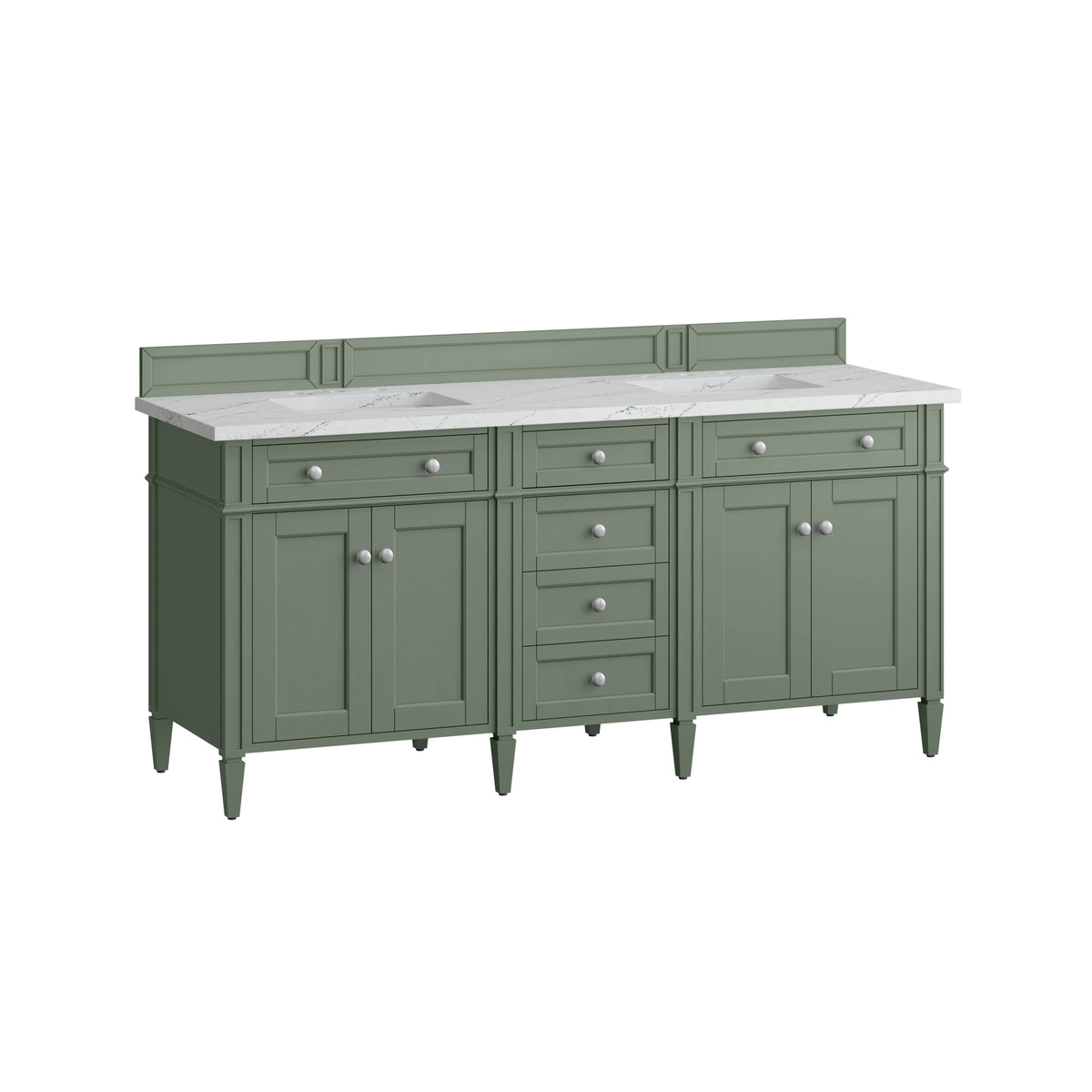 Brittany 72" Double Vanity, Smokey Celadon w/ 3 CM Ethereal Noctis Top, view 7