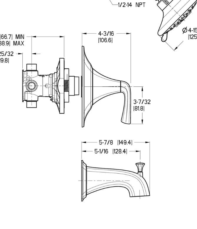 Selia 1-Handle Tub & Shower Trim with Valve