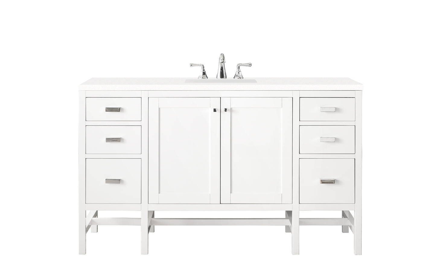 Renovate for Less Atlanta Addison 60" Single Vanity, Glossy White w/ 3 CM White Zeus Silestone Top